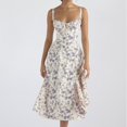 thumbnail image 3 of Robe Midi à Bretelles pour Femme, Imprimé Floral, Mode, Sans Manches, Robe Féminine, Vestidos, 3 of 7