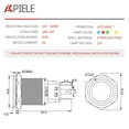 thumbnail image 4 of Apiele 16Mm Latching Push Button Switch 12Vdc On Off Stainless Steel With Led Angel Eye Head For 063 Mounting Hole With Wire Socket Plug Self-Locking(Green), 4 of 4