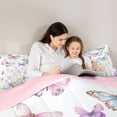 thumbnail image 4 of Erosebridal Chic Butterfly Twin Bedding Sets for Girls, Colorful Flower Bedding Comforter Set, Pink Reversible, 7pcs, 4 of 5
