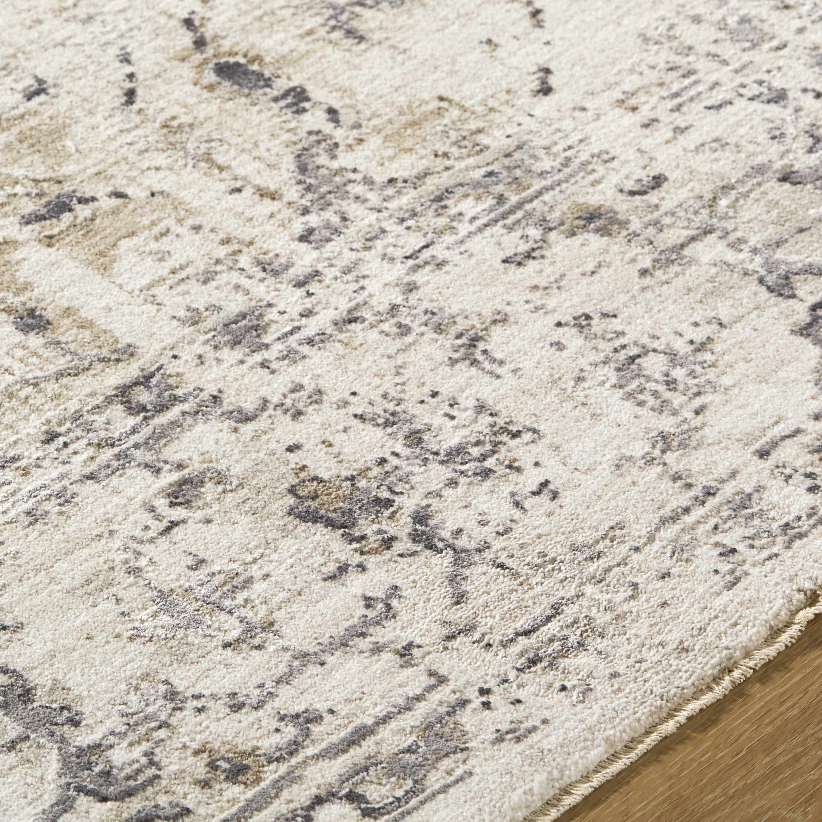Hauteloom Alissa Living Room, Bedroom Area Rug - Traditional - Cream, Charcoal, Ivory - 7'10" x 10'2"