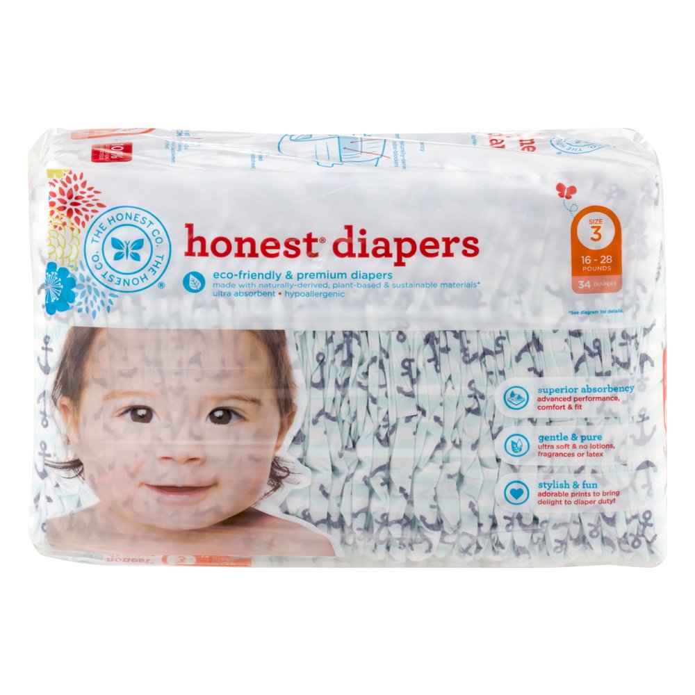 The Honest Co. Honest Diapers Size 3 - 34 CT34.0 CT - Walmart.com ...