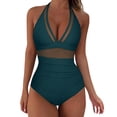 thumbnail image 1 of MKLEKYY Trajes De Baño Dama Women 1 Piece Swimwear Sexy Mesh Swimsuit Push Up High Waisted Bathing Suit Training Swimwear Bathing Sport Control Swimsuit Swimwear, 1 of 6