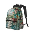 thumbnail image 2 of Lsque Vintage Print Island Skull Classic Casual Backpack - Large Capacity Water-Resistant Backpack for School, Work, Travel, and Outdoor Activities, 2 of 8