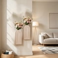 thumbnail image 4 of Naittoop 1pcs Khaki Wood Wall Vase – Bamboo Hanging Planter Farmhouse Boho Wall Decor for Entryway Bathroom Living Room Hallway, 4 of 5