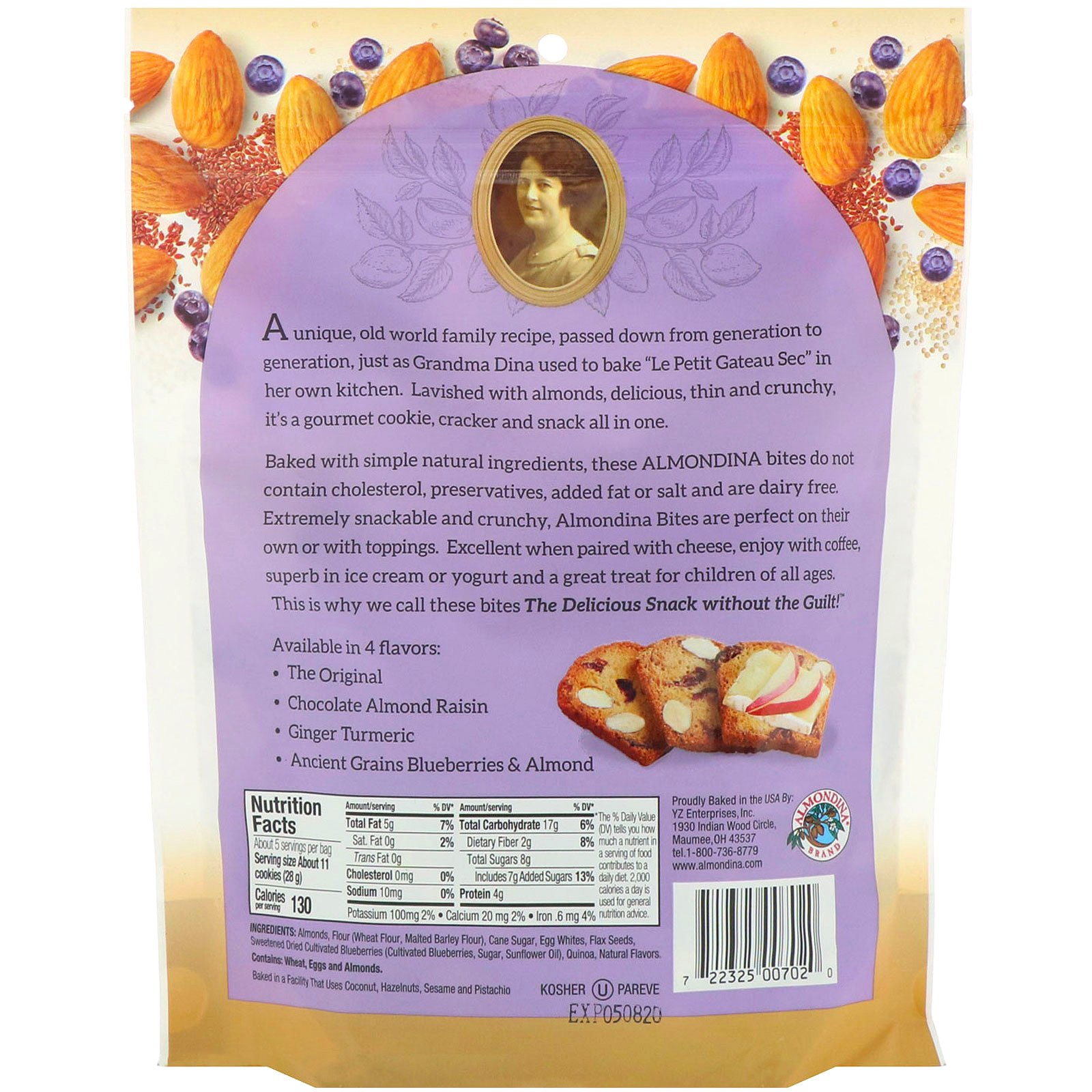 Almondina Almond Bites Ancient Grains Blueberries Almonds 5 Oz 142 G Walmart Com