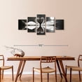 thumbnail image 3 of Elephant Stock Monochrome Swan Lovers Wall Art - Horizontal Multi Panel Canvas - 5 Pieceliving Room Wall Decor - Photography Love Multi Panel - Gray And White Decor - 74" x 34", 3 of 8