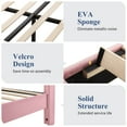 thumbnail image 6 of Sifurni QUeen Size Velvet Platform Bed Frame with Vertical Channel Tufted Wingback Headboard, Pink, 6 of 8