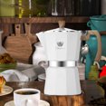 thumbnail image 4 of Teissuly Clearance Classic Stovetop Coffee And Coffee Maker Coffee Pot For Italian And Cuban Café Brewing Coffee Maker Cafeteras 6 Cups(White, 9.5x18.5cm /3.74x7.28in) Teissuly WER2023081405943, 4 of 7