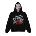 thumbnail image 2 of KOMOO Women Full Zipper Hooded Coat Oversized Halloween Butterfly Skeleton Long Sleeve Zip Up Hoodies Pockets Sweatshirt Jackets, 2 of 3