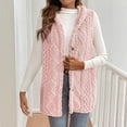 thumbnail image 4 of Htigea Vests for Women Lightweight Stand Collar Sherpa Fleece Vest Snap Button Sleeveless Jackets with Pockets Pink L, 4 of 8