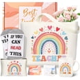 thumbnail image 1 of shiyou-Funny Christmas Gifts for Teacher, Teacher Canvas Tote Bag Gifts for Women Thank You Birthday Basket Gifts for Teachers End of The Year Teacher Gifts with Teacher Mug, 1 of 4