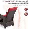 thumbnail image 5 of HOMREST Outdoor Recliner Chair for Patio,Patio Recliner Chair with Flip-up Table & Removable Cushion,  Wine Red, 5 of 7
