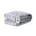 thumbnail image 2 of Pure Warmth Printed Fleece Electric Heated Warming Full Blanket Light Grey White, 2 of 6
