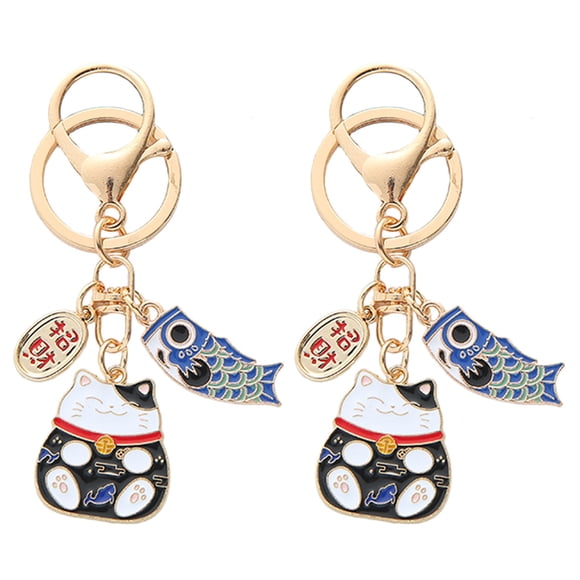 2 unids Pequeño llavero decorativo bolso de dibujos animados colgante Coche único Pendiente