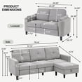 thumbnail image 4 of Pingliang Home Living Room Furniture Set,Sectional Sofa Couch with Storage Ottoman and Loveseat,3 Seater L-shaped Sofa and 2 Seater Couch for Home Apartment Studio Office, 4 of 8
