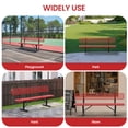 thumbnail image 5 of AwayHome 8ft Heavy Duty Mesh Metal Outdoor Park Bench with Backrest & Steel Frame,Red, 5 of 7