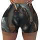 thumbnail image 2 of Fotbe Black And Gold White Horse Shorts Sin Costuras – Shorts Deportivos de Cintura Alta para Mujer, Elásticos para Gimnasio, Yoga, Running o Ciclismo-Medium, 2 of 8
