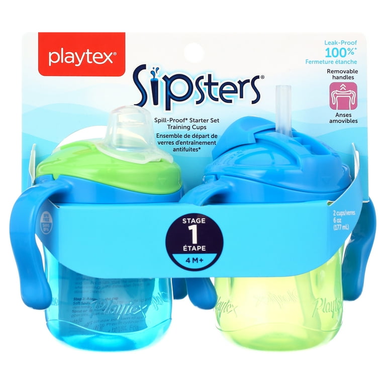 1st ぷりっつセット☆ Playtex Baby Sipsters Stage 1 Straw & Spout Trainer Sippy Cups, 6