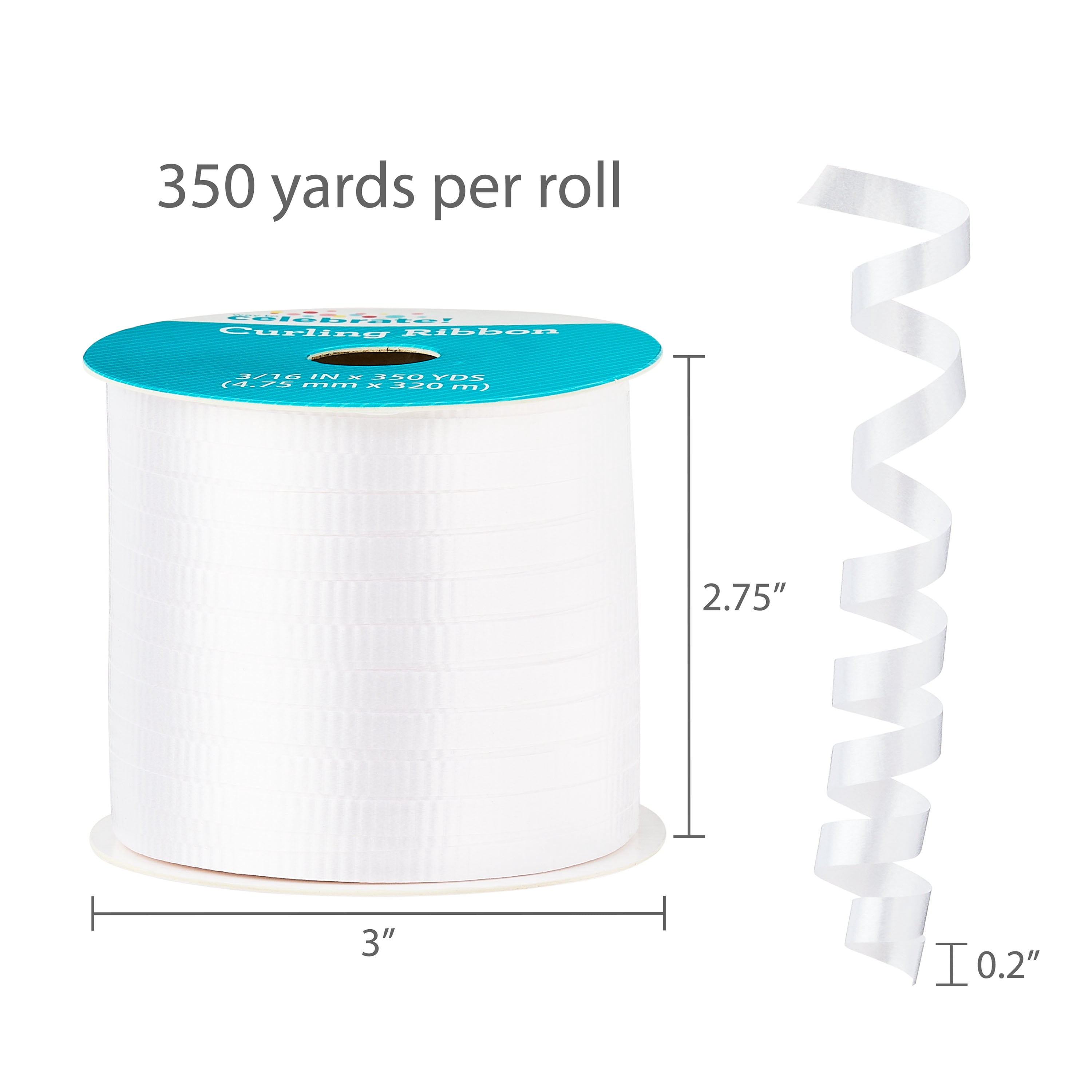 Way To Celebrate White Curling Ribbon, 350 yds