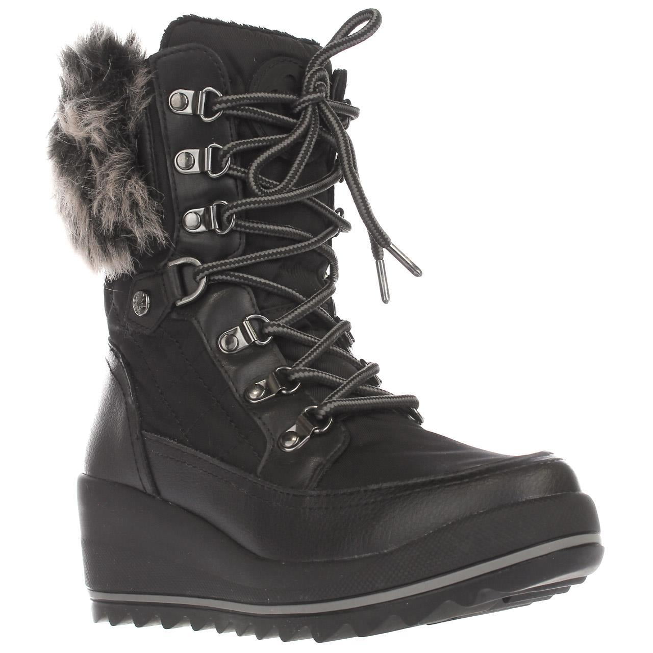 GUESS Womens GUESS Leland LaceUp Wedge Winter Boots, Black Walmart