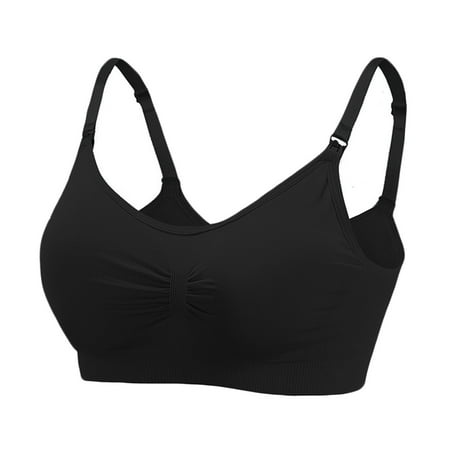 

Gaiseeis Women s Fashion Front Buckle Push Up Postpartum Thin Breastfeeding Bra Underwear Black XXL