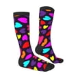 thumbnail image 3 of Vsdgher Colorful Hearts Print Thigh High Socks Extra Long Stretchy Sock Women Over Knee High Opaque Stocking Daily Wear, 3 of 5