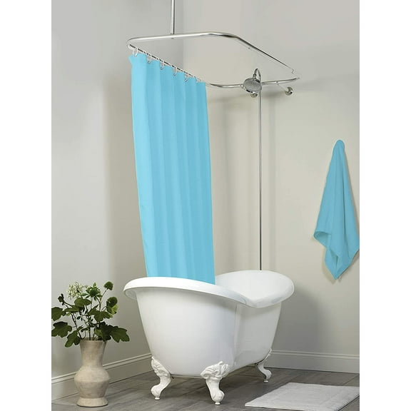 Shower Curtain Rod Oval & Round – Rustproof Chrome Rod for Clawfoot or Freestanding Tub, Fits 70.5" x 28", Easy Installation, Bathroom Use