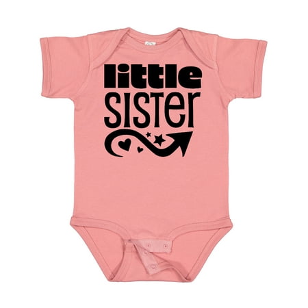 

Inktastic Little Sister- arrow stars hearts Girls Baby Bodysuit
