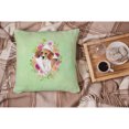 thumbnail image 4 of Beagle Green Flowers Fabric Decorative Pillow, 4 of 4