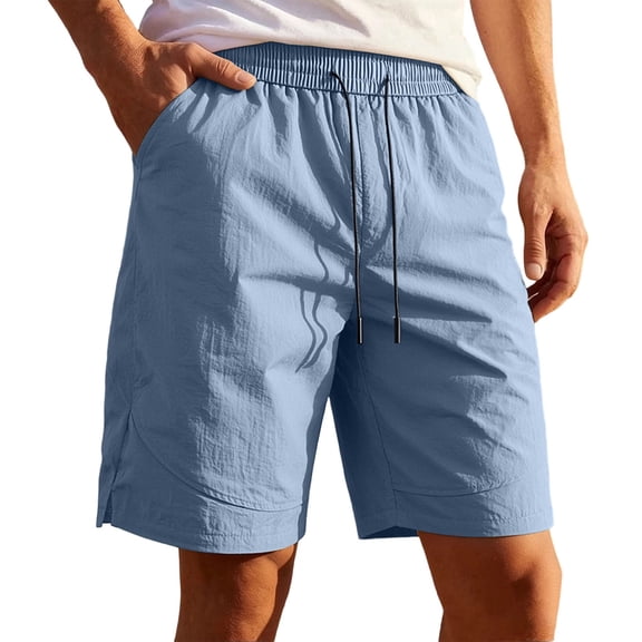 Cargo Shorts for Men Summer Gym Shorts for Men Loose Elastic Waist Drawstring Cargo Shorts with Pocket Lightweight Casual Sports Shorts Light Blue S