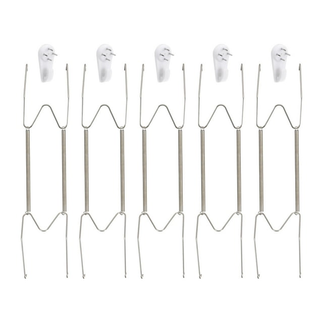 Unique Bargains 5Pack Plate Hanger, 14 Inch Stainless Steel Invisible Wall Plate Hangers for Decorative Plates, Silver