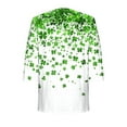 thumbnail image 7 of Hueook St Patricks Day Cardigan Women's St. Patrick's Day Print Cardigan Beach Cover Shirt Spring And Summer Fashionable Casual Top 3/4 Sleeve T-shirt Top Green S, 7 of 7