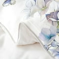 thumbnail image 4 of Ombre Floral 100% Natural Cotton Comforter Cover Twin Size,Blue Hydrangea Flowers Bedding Set,3D Butterflies Duvet Cover,Summer Garden Rustic Theme Bedspread Cover,Bedroom Decor 2Pcs, 4 of 6