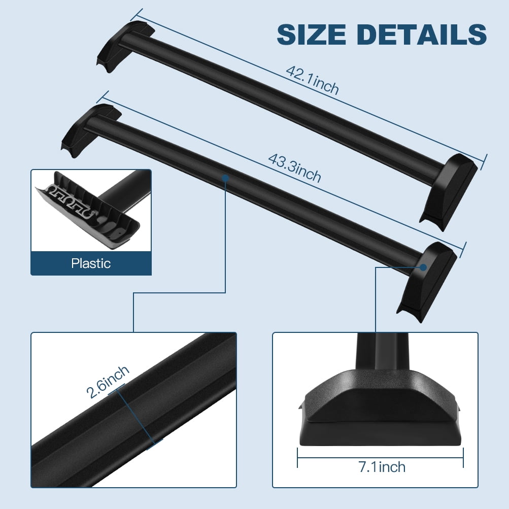 2x For 2002-2006 Honda CRV CR-V Black Roof Rack Cross Bars Luggage Carrier 2x