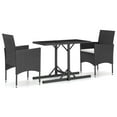 thumbnail image 2 of vidaXL 3 Piece Garden Dining Set Black, 2 of 5