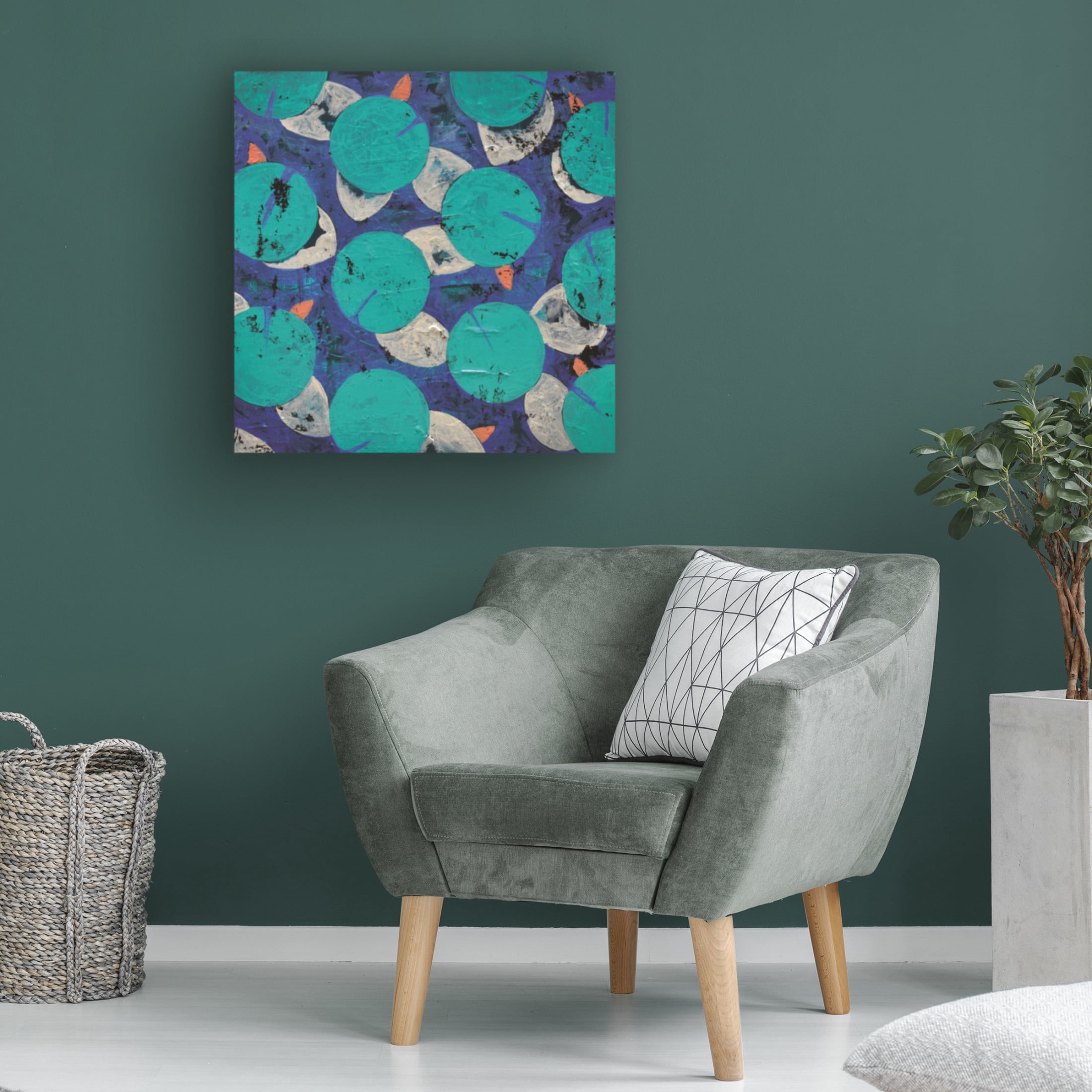 Canvas Wall Art - Nicole Dietz 'Lilypads' Wall Art for Living Room, Bedroom, or Office Décor by Trademark Fine Art - 35 x 35 Inches