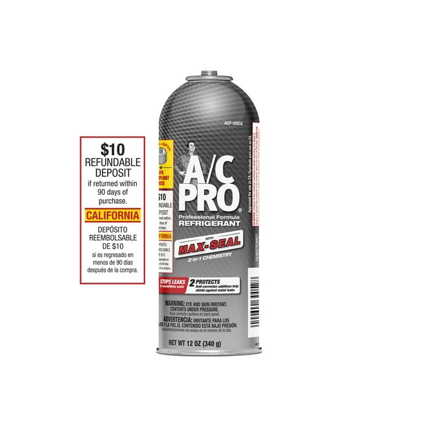 A/C Pro Refrigerant with MaxSeal 2in1 Chemistry, 12 oz, California