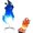 Blue, variant on Floating Fireball Halloween Prop, 11.8 Inch Fake Flame Light with Colored Cloth, Hands-Free Illusion for Costume Haunted House(Red)
