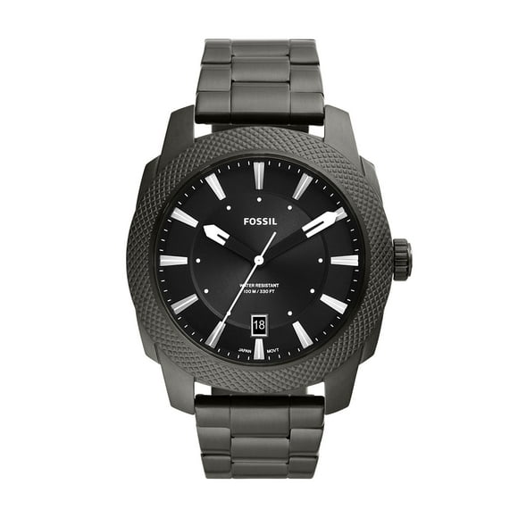 Fossil Machine Reloj de cuarzo de acero inoxidable con tres manecillas para hombre, 49 mm, color: humo (modelo: FS5970)