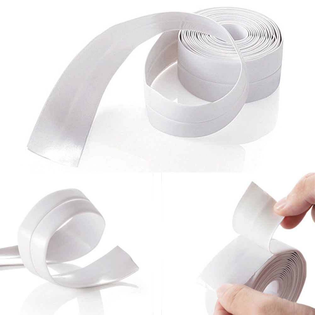 3.2M Self Adhesive Caulk Tape - Waterproof PVC Sealing Strip For Kitchen & Bathroom Edges (White, 22mm Or 38mm Width)