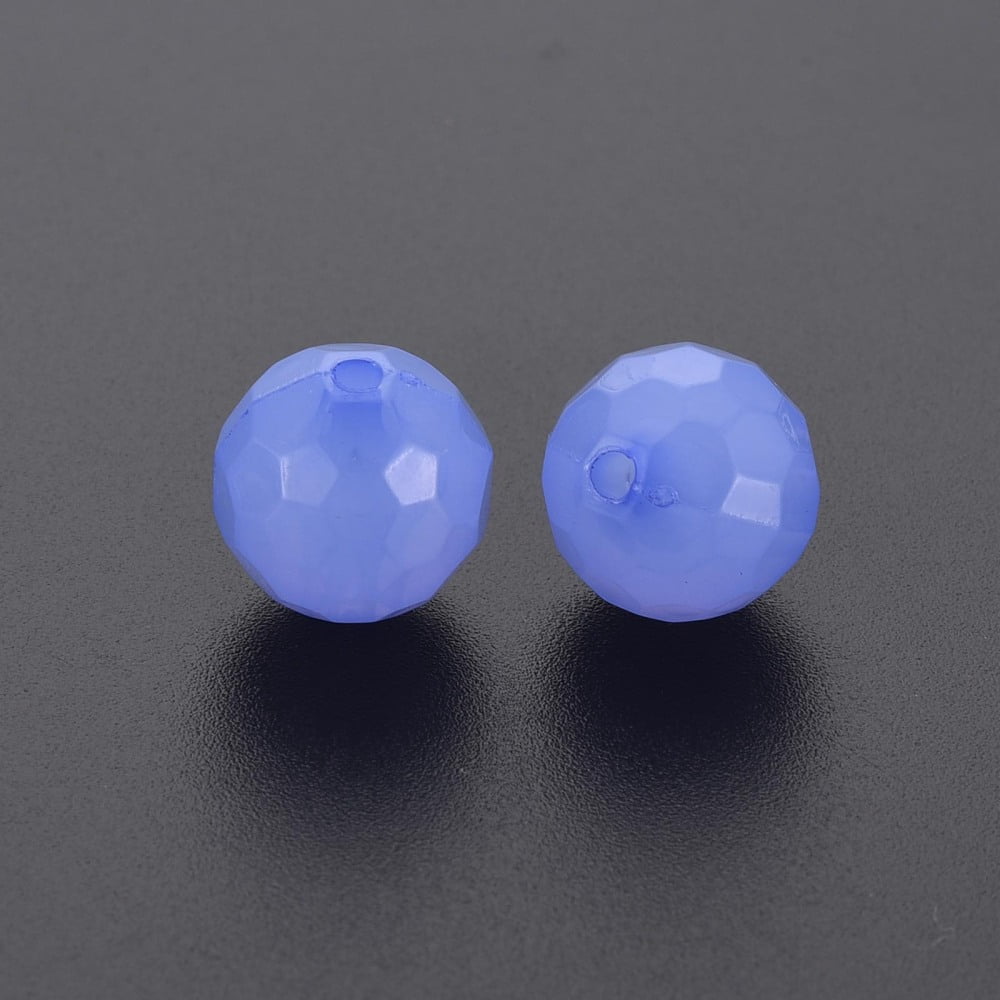 Imitation Jelly Acrylic Beads Faceted Round Medium Slate Blue 12x11.5mm Hole: 1.8mm 560pcs/500g