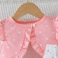 thumbnail image 4 of Fozruso Girls Clothing Sets Girls Summer Outfits Baby Girl Cute Heart Print Jacket With Floral Dress Casual Party Picnic Spring Outfit Set For Toddler 6 Months To 3 Years,2-3 Years(Red), 4 of 6