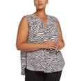 thumbnail image 1 of NYDJ Blouse Sans Manches à Plis Pincés pour Femmes, Noir, Grande Taille, 3X, 1 of 1