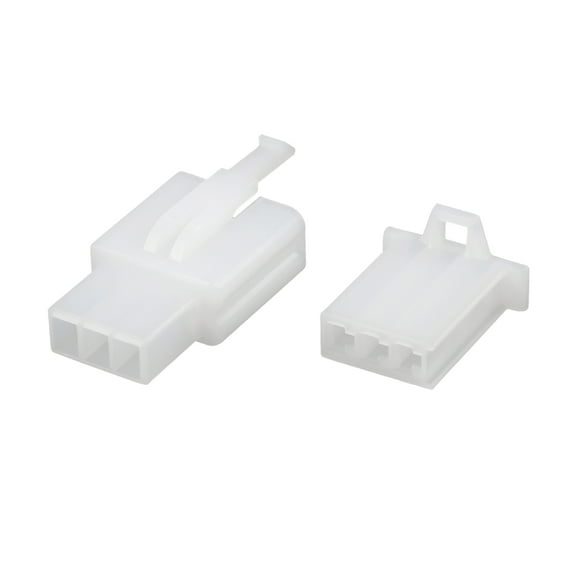 Uxcell  3 Pin Electrical Wire Connector Male Female Housing Car Automotive White 10 Sets