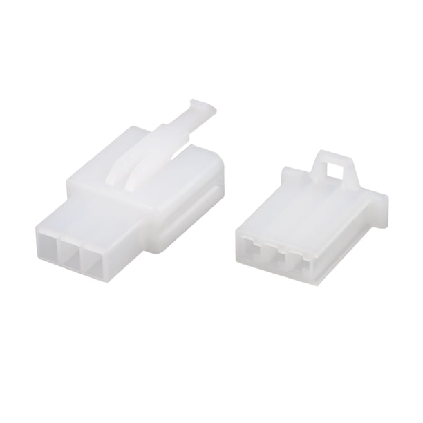 Uxcell 3 Pin Conector Eléctrico Macho Hembra Carcasa Automotriz Blanca 10 Juegos