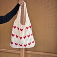 thumbnail image 2 of Women Tote Bag Shoulder Bag Knitted Hand Bag Heart Pattern Top-Handle Bag Underarm Clutch for Daily Use or Work, 2 of 6