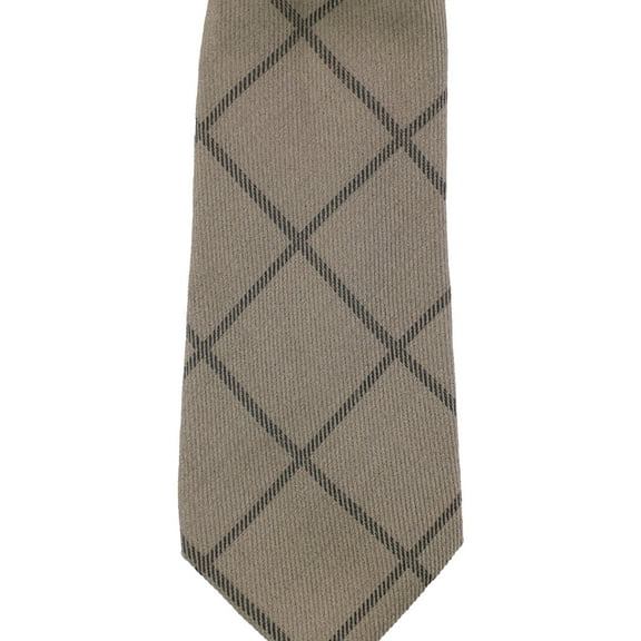 Tasso Elba Mens Parisi Grid Self-tied Necktie, Brown, One Size