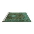 thumbnail image 2 of Ahgly Company Machine Washable Indoor Rectangle Persian Turquoise Blue Traditional Area Rugs, 8' x 10', 2 of 4