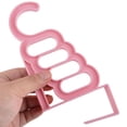 thumbnail image 3 of Unique Bargains Household Plastic Over Door Wardrobe Clothes Coat Towel Bags Hook Hanger Pink, 3 of 5