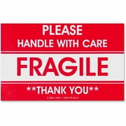 Tatco TCO10951 Shipping Label- Fragile-Handle W Care- 500-RL- Red